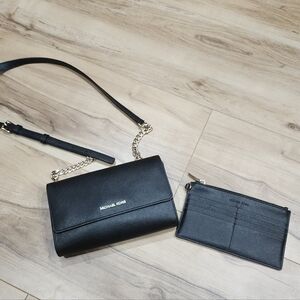 Michael Kors Black Crossbody Bag with Card Holder
